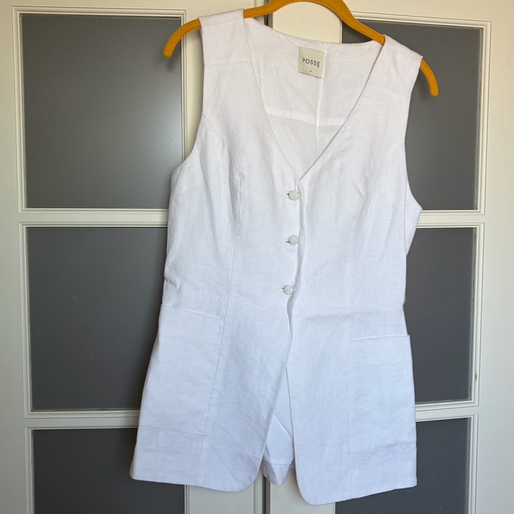 Posse LORENZO TAILORED VEST - IVORY